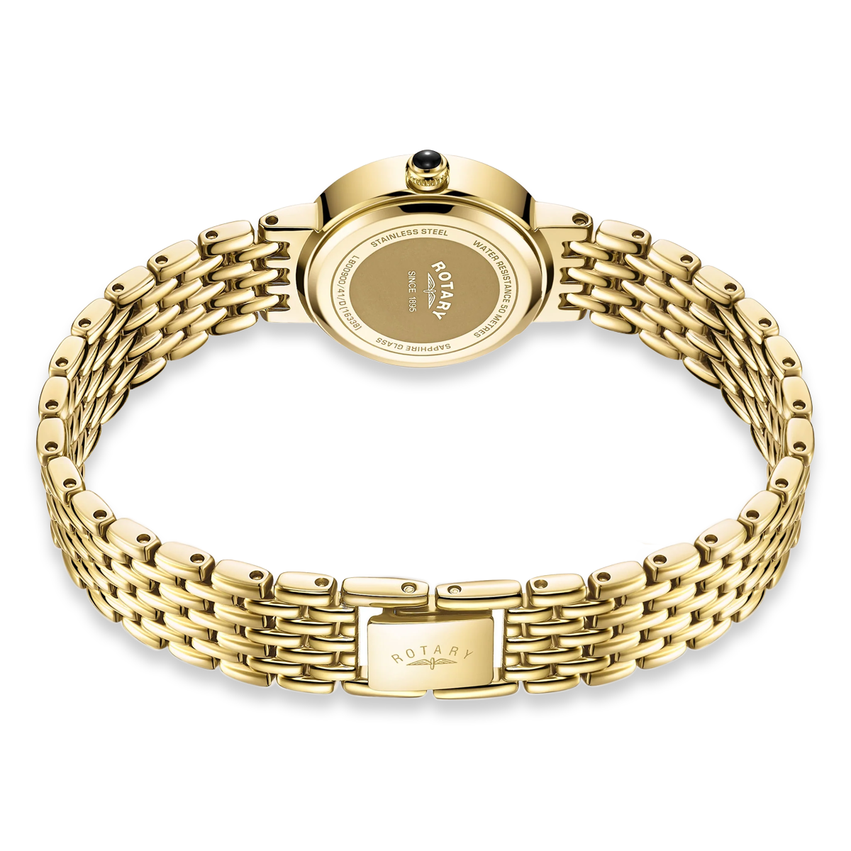 Rotary Heritage Diamond Set, Mother of Pearl Dial with Gold Plated Bracelet - LB00900/41/D