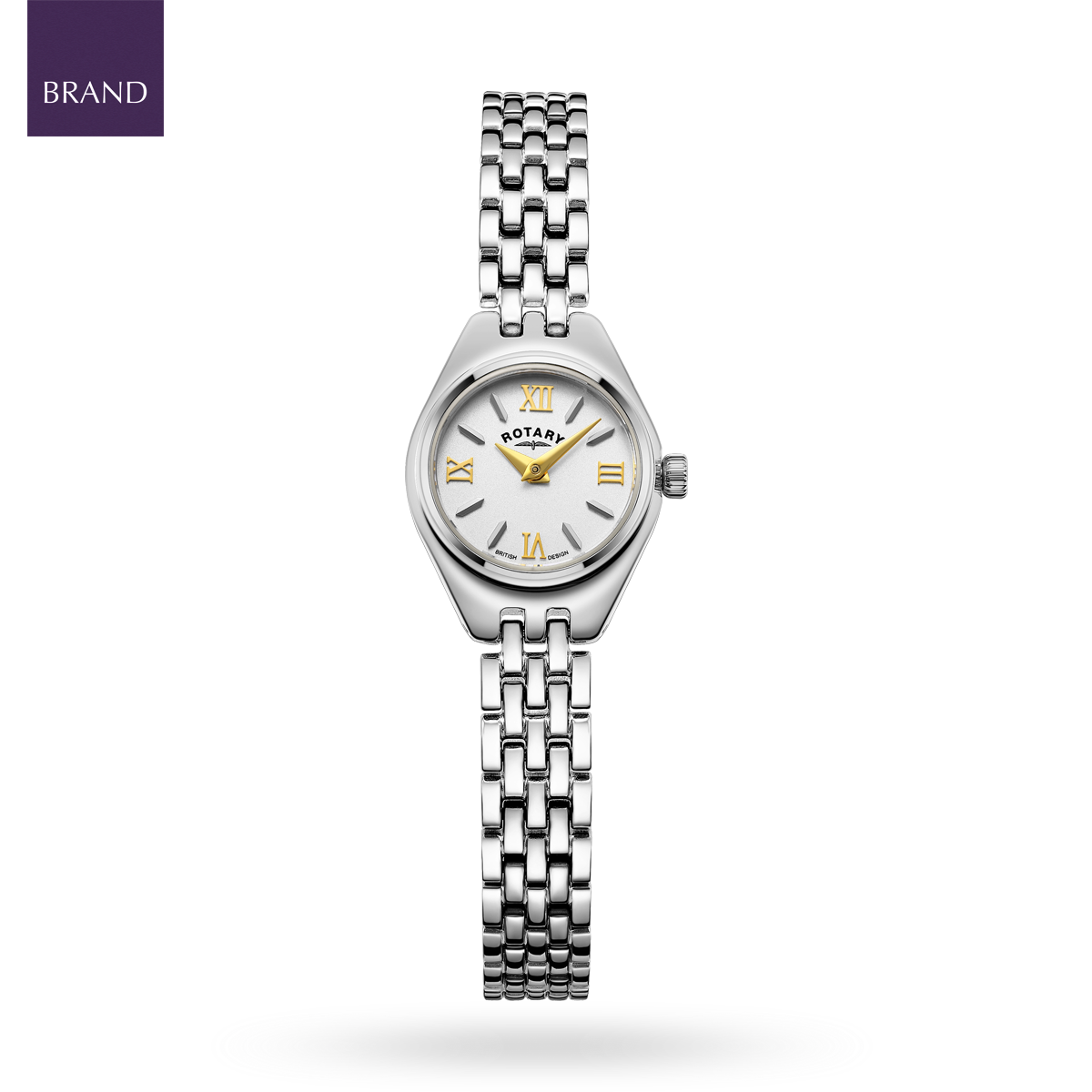 Rotary Traditional Cocktail, White Dial with Stainless Steel Bracelet - LB05125/70