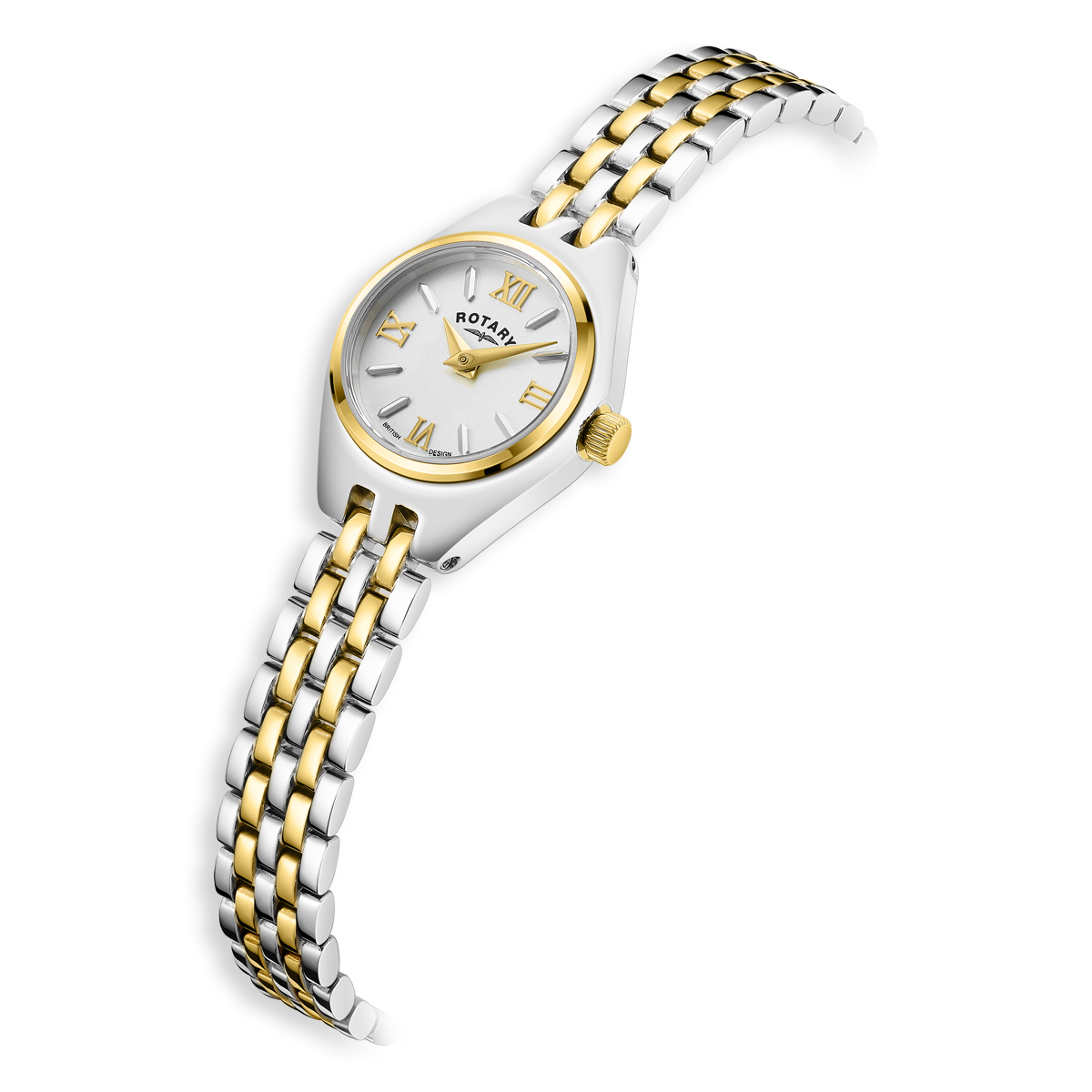 Rotary Traditional Cocktail, White Dial with Two Tone Stainless Steel Bracelet - LB05126/70