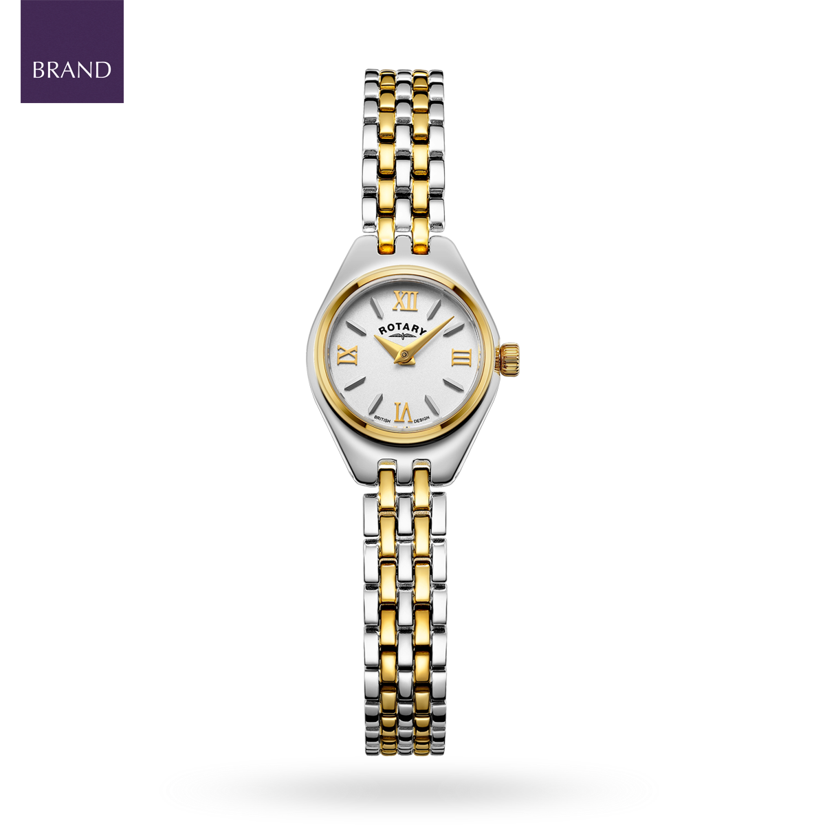 Rotary Traditional Cocktail, White Dial with Two Tone Stainless Steel Bracelet - LB05126/70