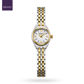 Rotary Traditional Cocktail, White Dial with Two Tone Stainless Steel Bracelet - LB05126/70