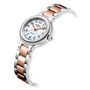 Rotary Elegance Rose 2-Tone, Mother of Pearl Dial with Stainless Steel Bracelet - LB05137/41