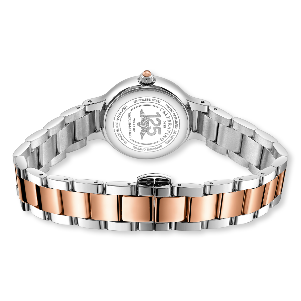 Rotary Elegance Rose 2-Tone, Mother of Pearl Dial with Stainless Steel Bracelet - LB05137/41