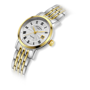 Rotary Heritage 2-Tone, Silver Dial with Stainless Steel Bracelet - LB05421/01