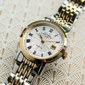 Rotary Heritage 2-Tone, Silver Dial with Stainless Steel Bracelet - LB05421/01