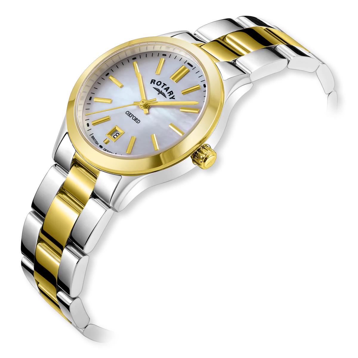 Rotary Oxford 2-Tone, Mother of Pearl Dial with Stainless Steel Bracelet - LB05521/41