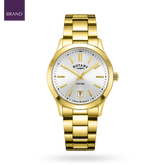 Rotary Oxford Watch, White Dial with Gold Plated Bracelet - LB05523/06