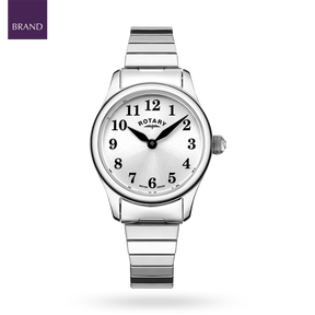 Rotary Expander Watch, Round White Dial with Stainless Steel Bracelet - LB05760/22