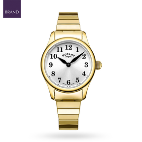 Rotary Expander Watch, Round Silver Dial with Gold Plated Bracelet - LB05762/22