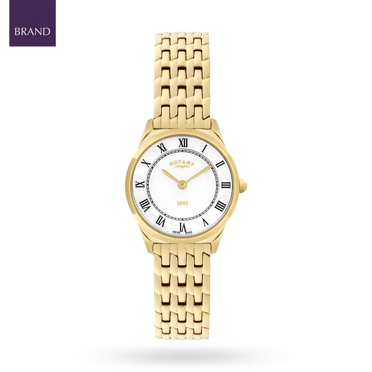 Rotary Ultra Slim, Mother of Pearl Dial with Gold Plated Bracelet - LB08002/01