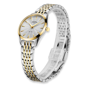 Rotary Ultra Slim 2-Tone, Silver Dial with Stainless Steel Bracelet - LB08011/02