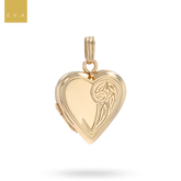 9ct Yellow Gold Heart Shaped Engraved Scroll Locket