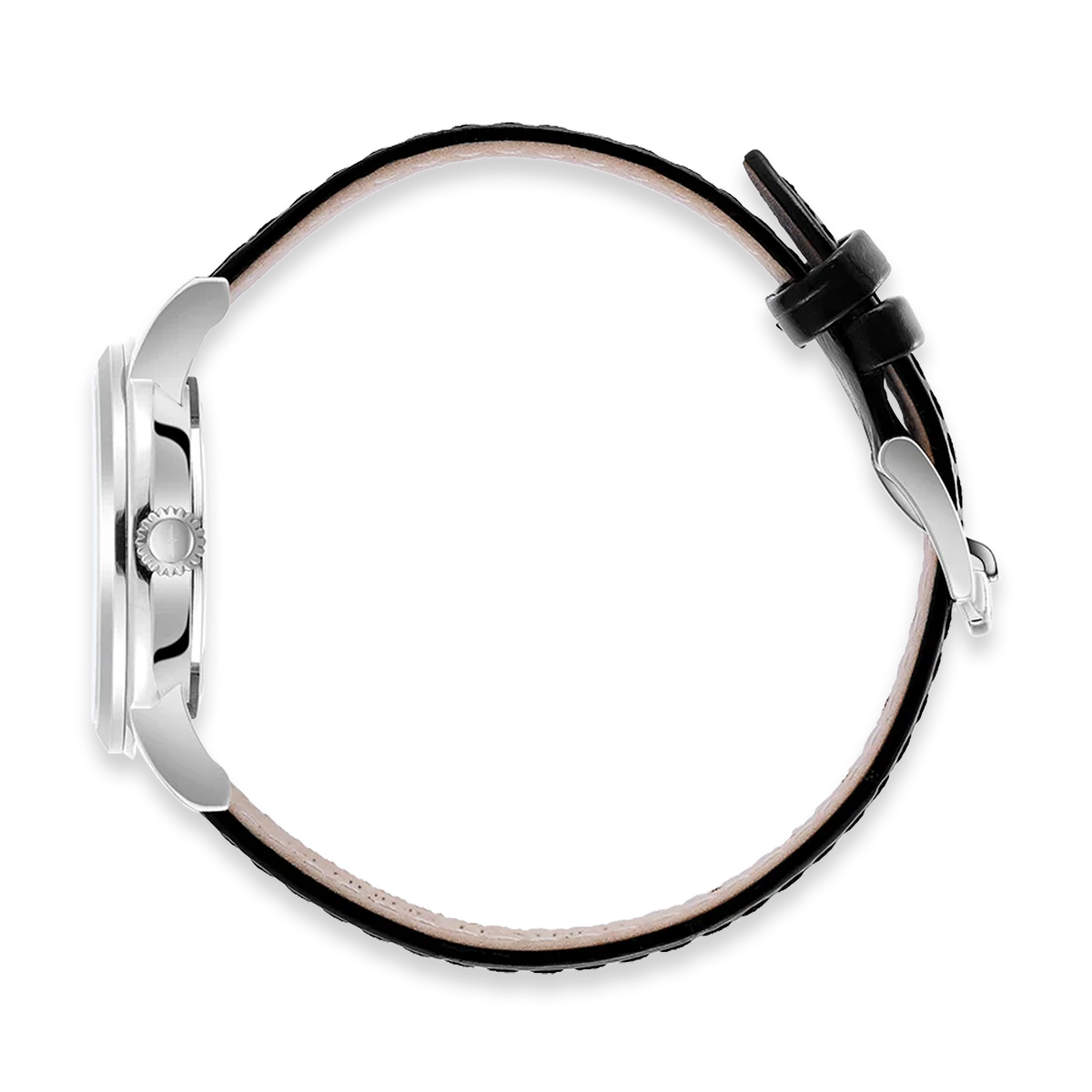 Rotary Heritage Ladies Stainless Steel Watch, White Dial with Black Leather Strap - LS05420/01