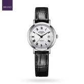Rotary Heritage Ladies Stainless Steel Watch, White Dial with Black Leather Strap - LS05420/01