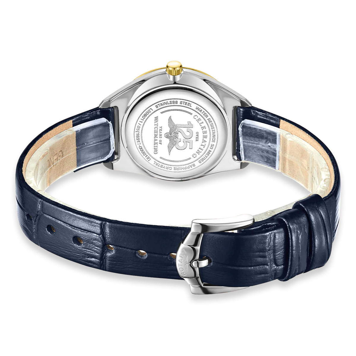 Rotary Ultra Slim 2-Tone, Blue Dial with Blue Leather Strap - LS08011-05