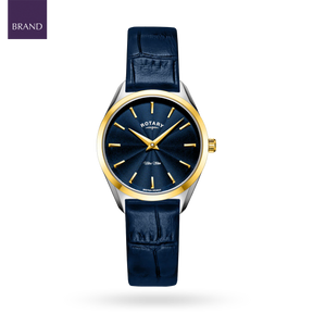 Rotary Ultra Slim 2-Tone, Blue Dial with Blue Leather Strap - LS08011-05