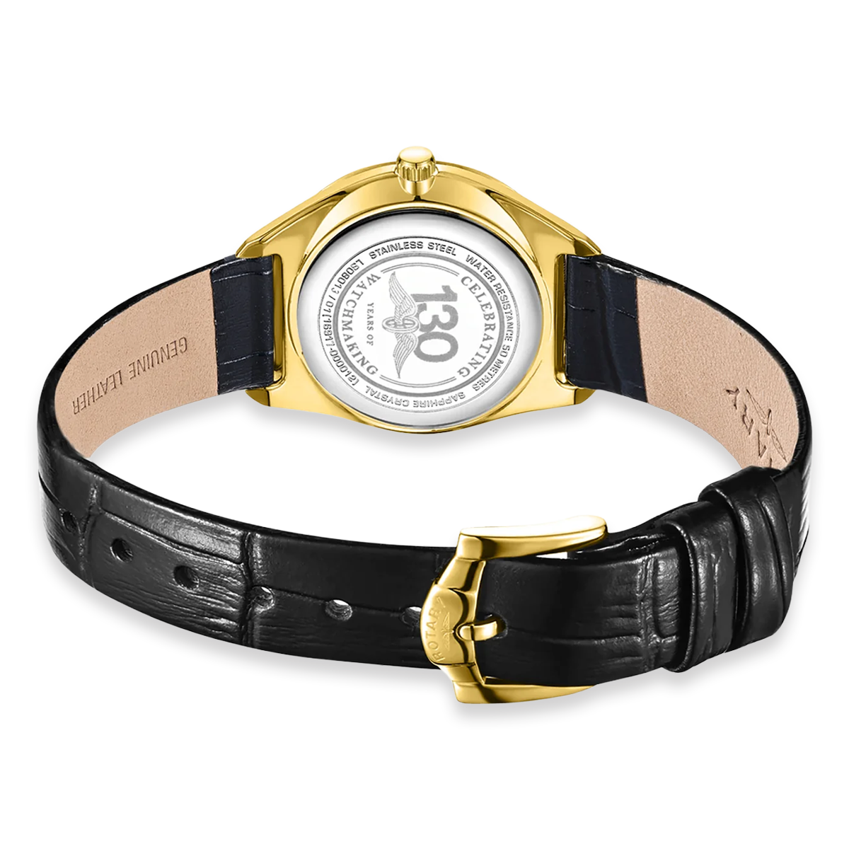Rotary Ultra Slim, Silver Dial with Black Leather Strap - LS08013/01