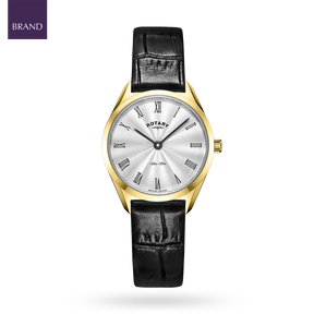 Rotary Ultra Slim, Silver Dial with Black Leather Strap - LS08013/01