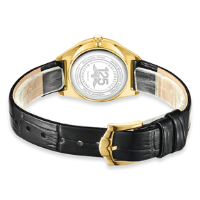 Rotary Ultra Slim, Gold Dial with Black Leather Strap - LS08013/03