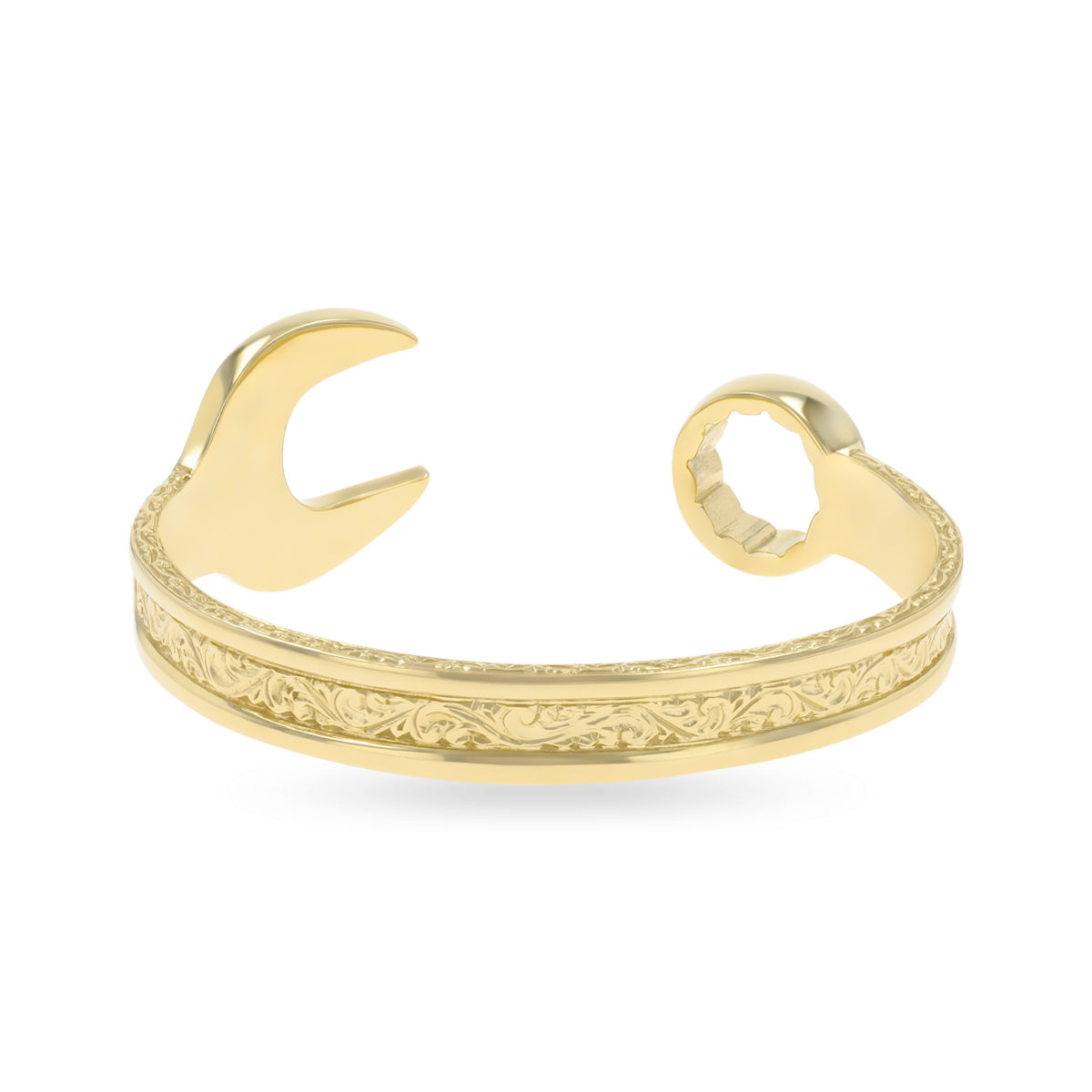 9ct Yellow Gold Heavy Solid Plain Spanner Torque Bangle