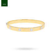 9ct Two Colour Gold 7mm Solid Screw Bangle