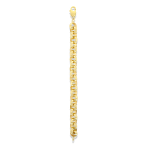 9ct Yellow Gold 12mm Plain & Engraved Belcher Link Bracelet