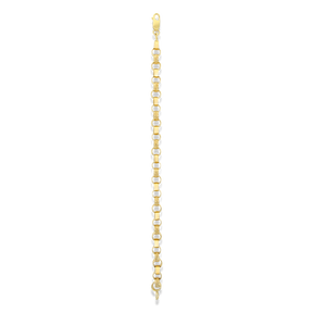 9ct Yellow Gold 7mm Plain & Engraved Belcher Link Bracelet