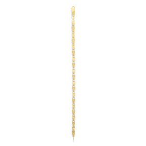 9ct Yellow Gold 8.5” Plain & Engraved Tulip Link Bracelet