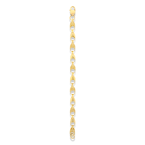9ct Yellow Gold 8mm Plain & Engraved Tulip Link Bracelet