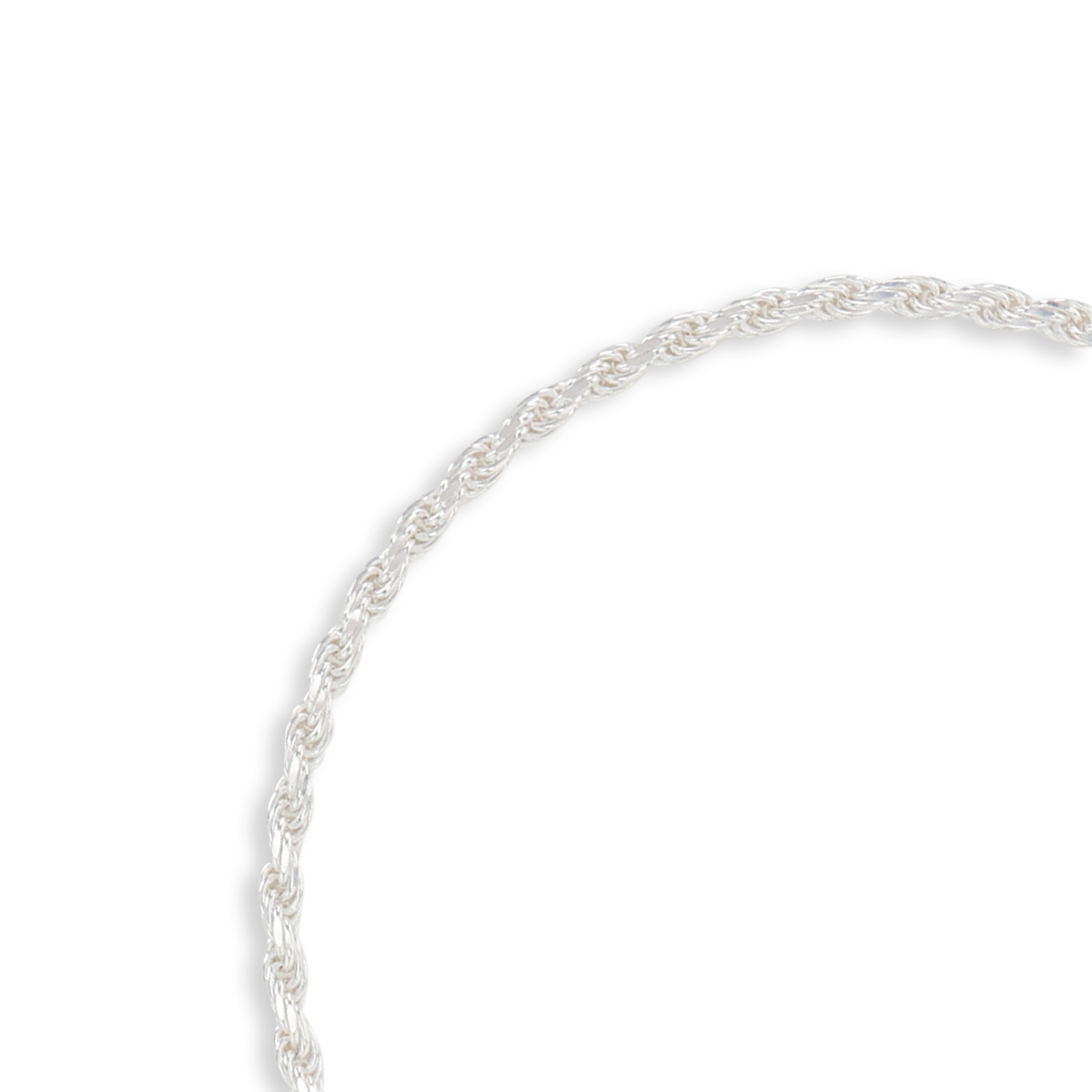 Sterling Silver 8” 2mm Rope Bracelet