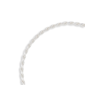 Sterling Silver 8” 2mm Rope Bracelet