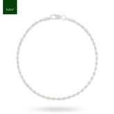 Sterling Silver 8” 2mm Rope Bracelet