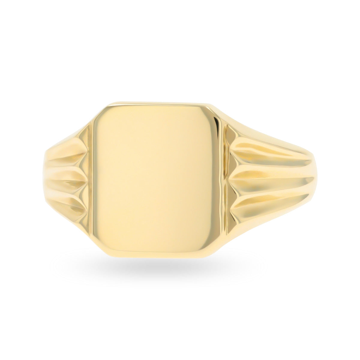 9ct Yellow Gold 12x11mm Plain Rectangular Signet Ring