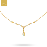 18ct Yellow Gold Opal & Diamond Teardrop Necklace