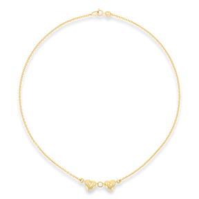 18ct Yellow Gold Double Hearts Necklace