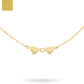 18ct Yellow Gold Double Hearts Necklace