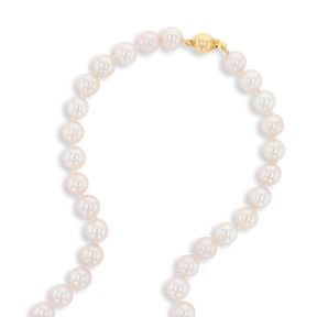 7.5-8mm Cultured Akoya Pearl 18” Necklace With 18ct Yellow Gold Clasp