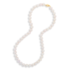 7.5-8mm Cultured Akoya Pearl 18” Necklace With 18ct Yellow Gold Clasp