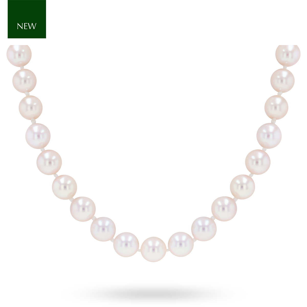 7.5-8mm Cultured Akoya Pearl 18” Necklace With 18ct Yellow Gold Clasp