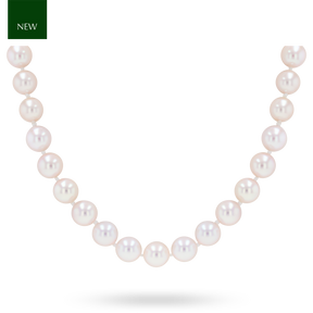 7.5-8mm Cultured Akoya Pearl 18” Necklace With 18ct Yellow Gold Clasp