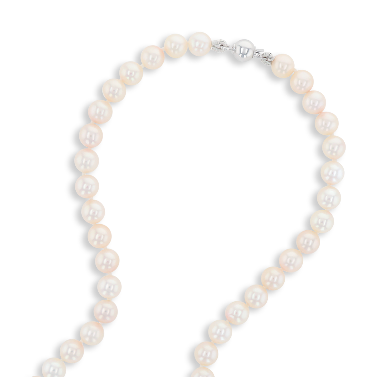 6.5-7mm Cultured Akoya Pearl 17.5” Necklace With 9ct White Gold Clasp