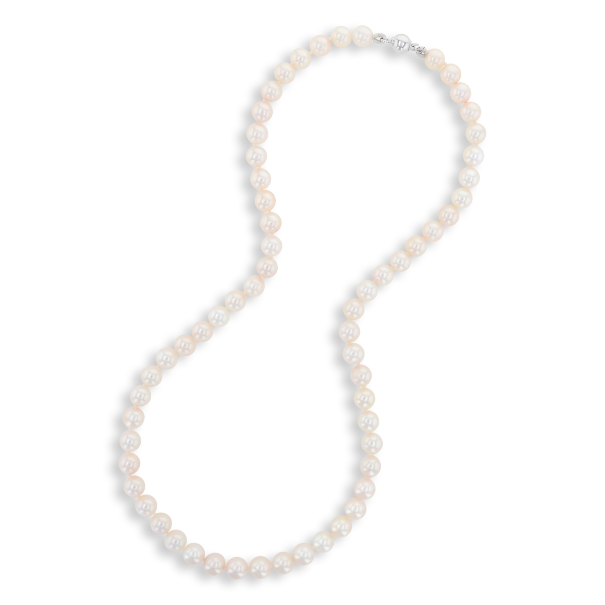 6.5-7mm Cultured Akoya Pearl 17.5” Necklace With 9ct White Gold Clasp