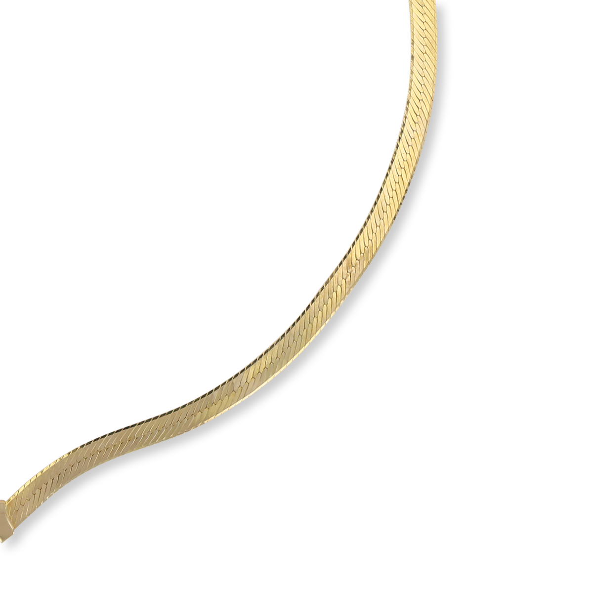9ct Yellow Gold V-Shape Diamond Cut Herringbone Collarette Necklace