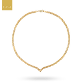 9ct Yellow Gold V-Shape Plait Herringbone Collarette Necklace