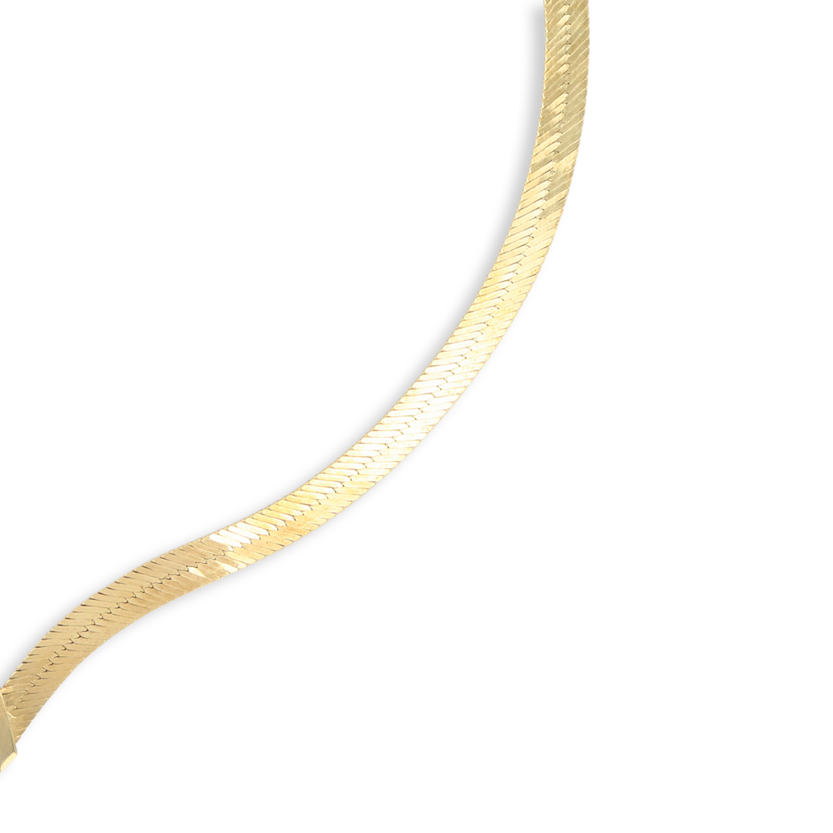 9ct Yellow Gold V-Shape Patterned Herringbone Collarette Necklace