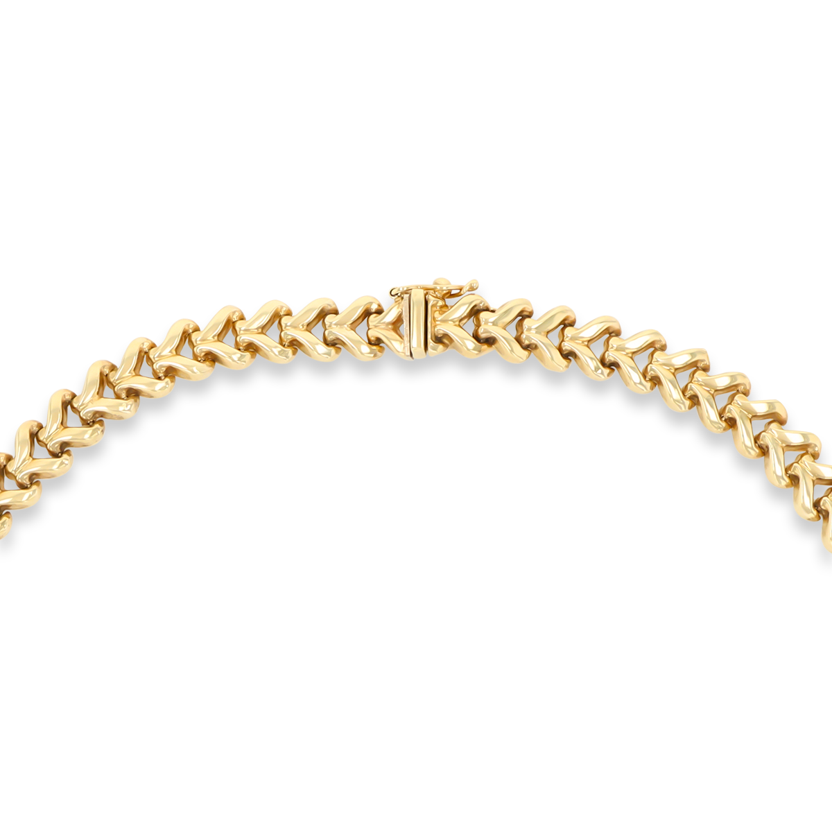 9ct Yellow Gold Chevron Link Collarette Necklace