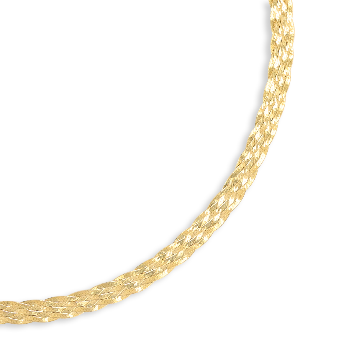 9ct Yellow Gold Six Plait Herringbone Necklace