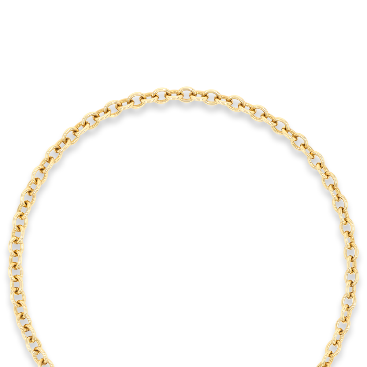 9ct Yellow Gold 18” Solid Oval Belcher Heart Tag T-Bar Necklace