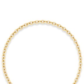 9ct Yellow Gold 18” Solid Oval Belcher Heart Tag T-Bar Necklace