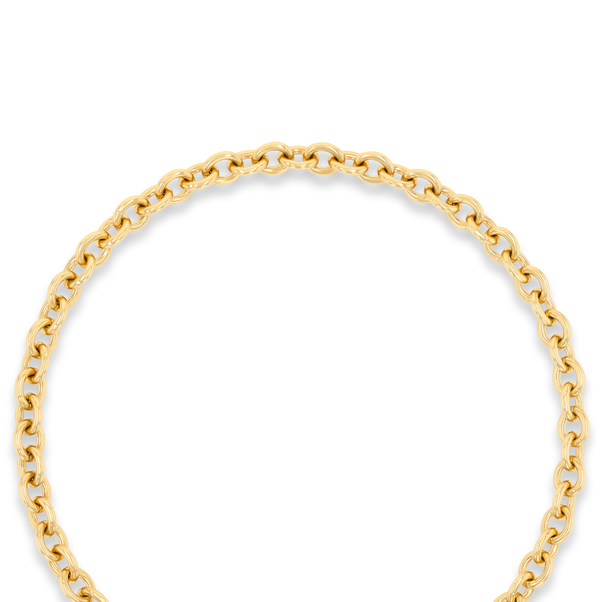 9ct Yellow Gold 15.5” Solid Oval Belcher Heart Tag T-Bar Necklace